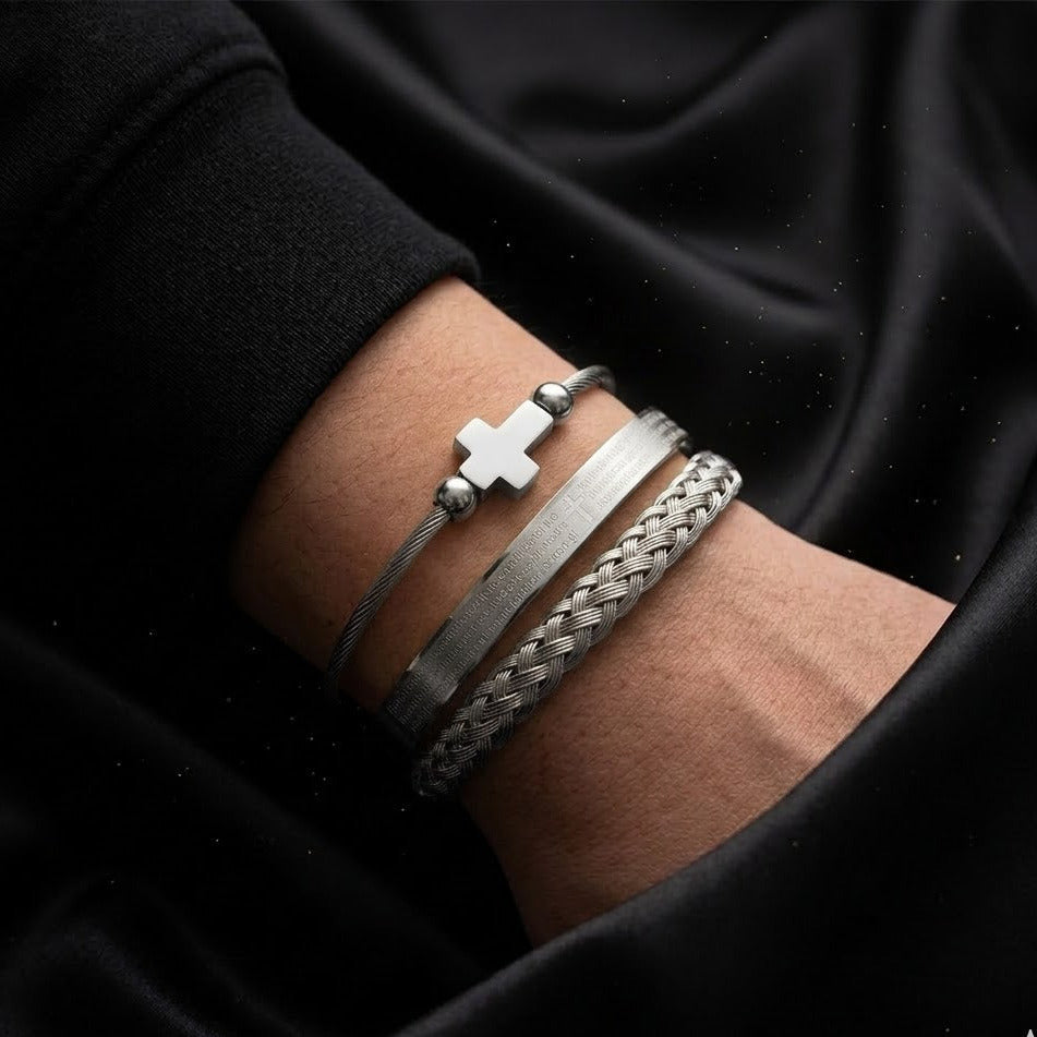 Conjunto 3 Pulseras Dorado "Covenant"