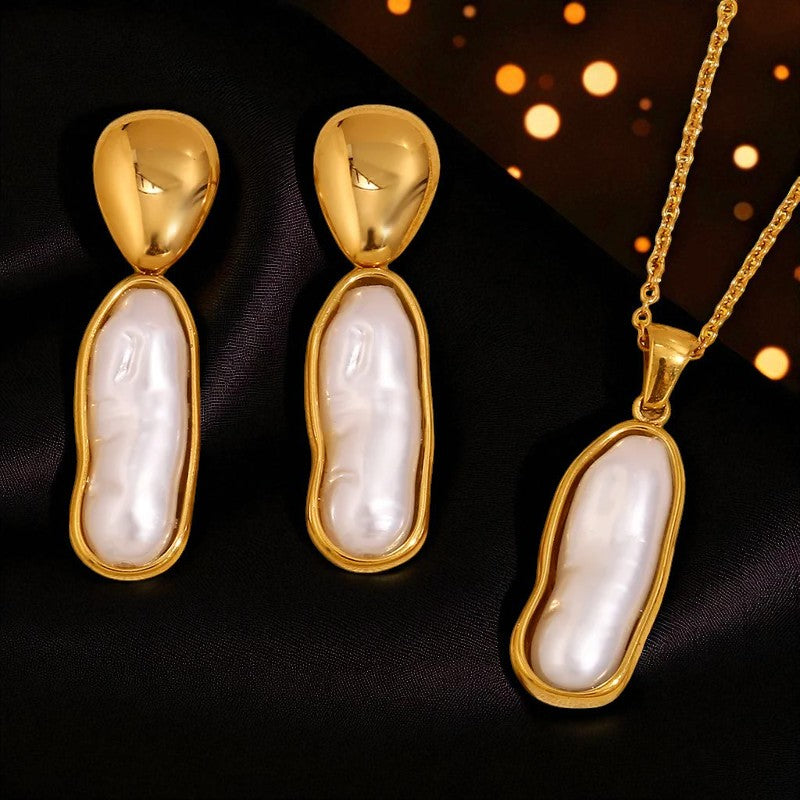 Conjunto - Collar/Aretes Derrame de Gloria Dorado / Outpouring of Glory