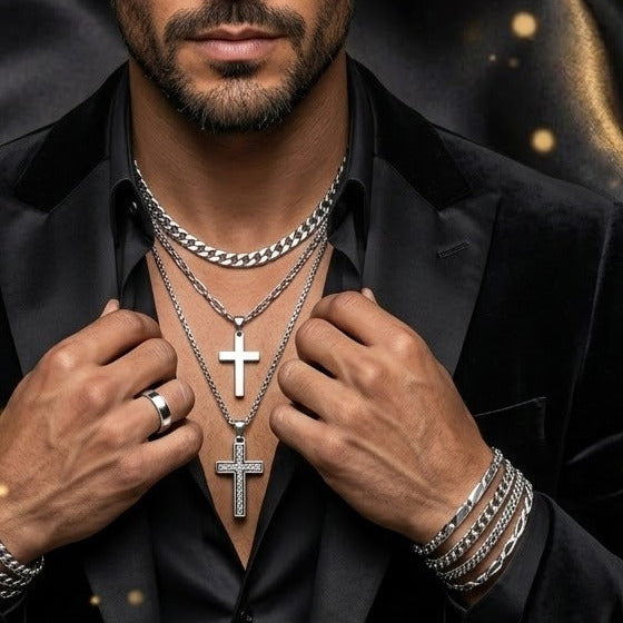 Conjunto de 9 Piezas Plateado "Omega"