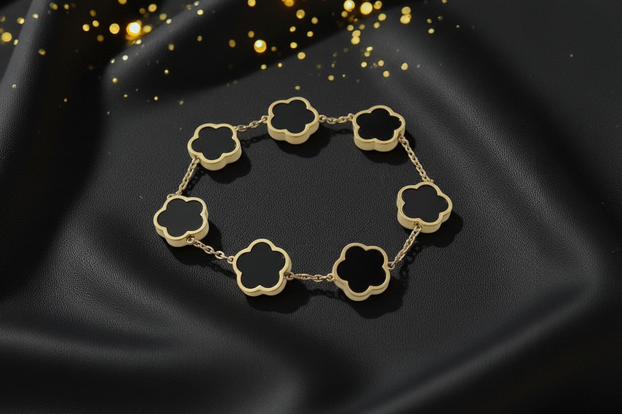 Pulsera Dorada Negro "Nexo Lucky"