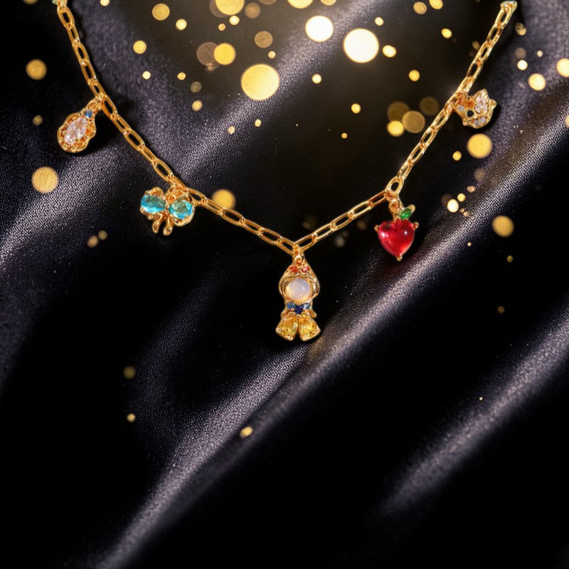 Pulsera Dorada Azul - Amarillo "Princesitas"