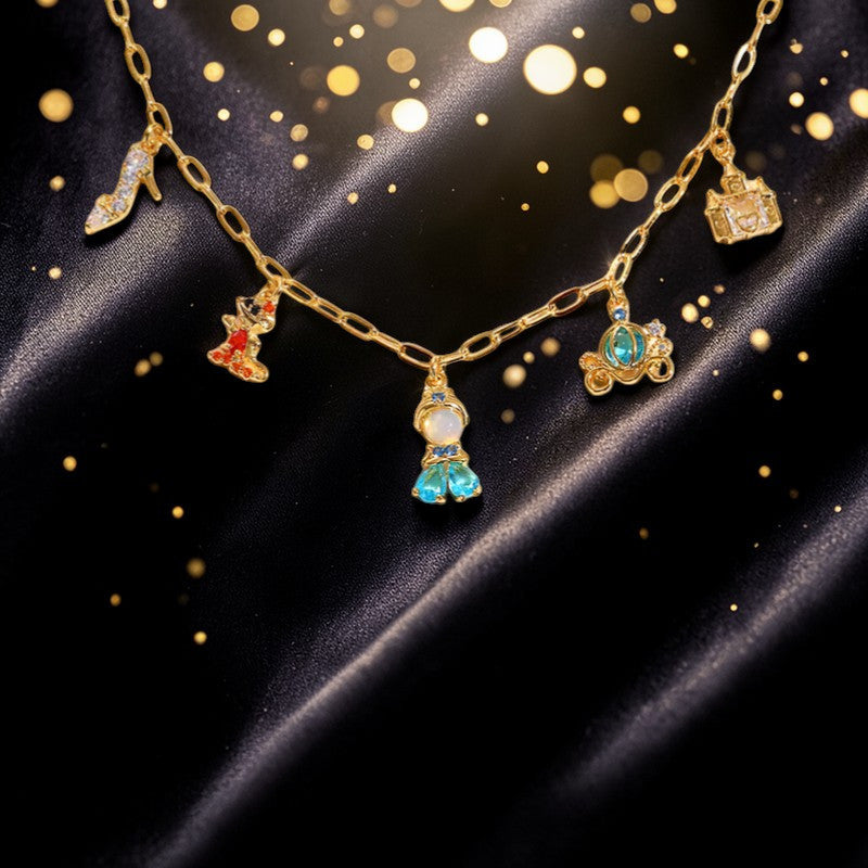 Pulsera Dorada Azual Aqua "Princesitas"