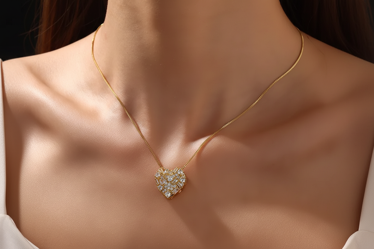 Collar Dorado "Satis de Corazon"