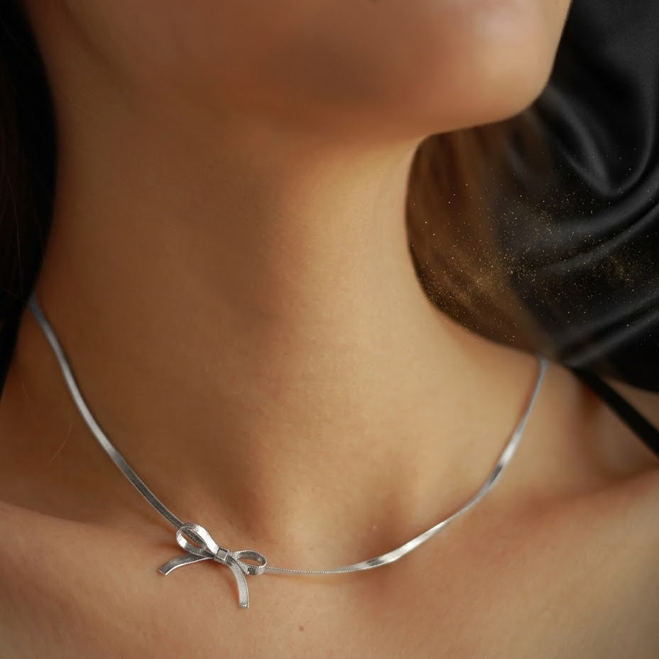 Conjunto Plateado 2 Piezas "Lazo de Gracia"