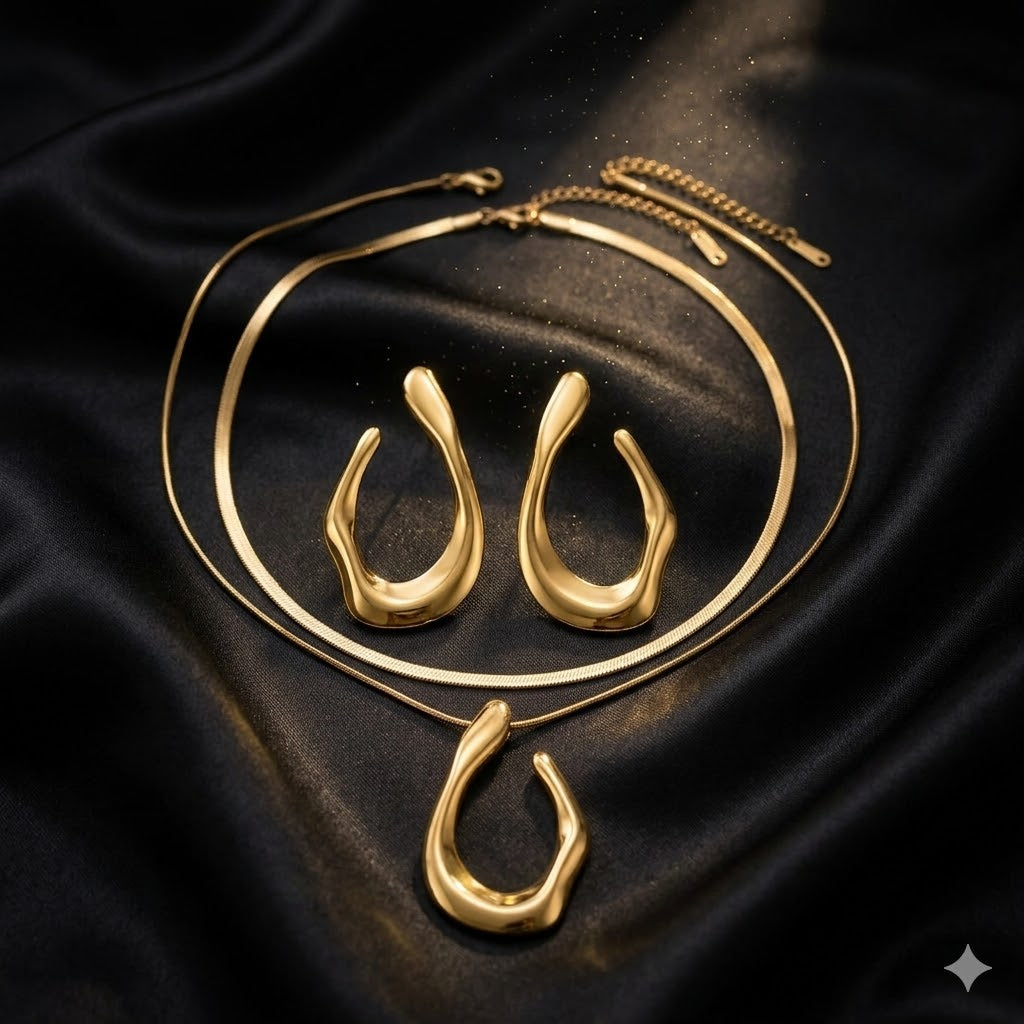 Conjunto de 3 Piezas Dorado "Betel"