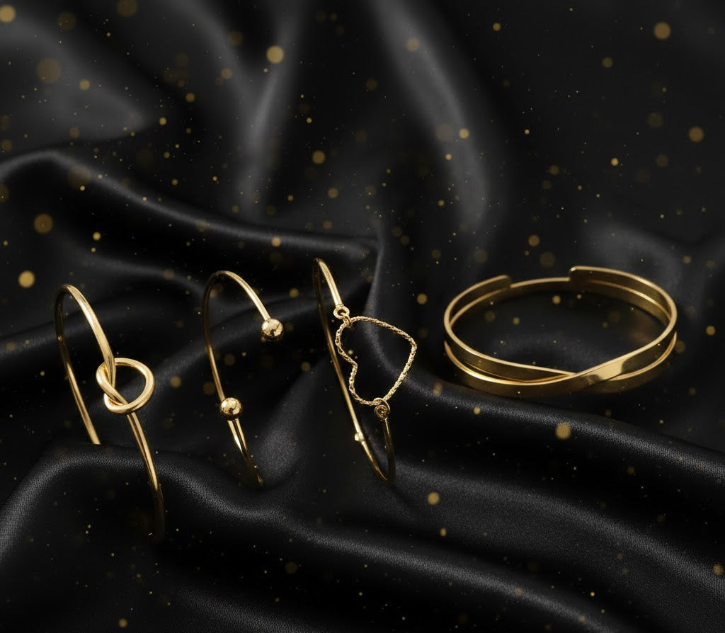 Set de 4 Pulseras Doradas "Cuatro Vientos"