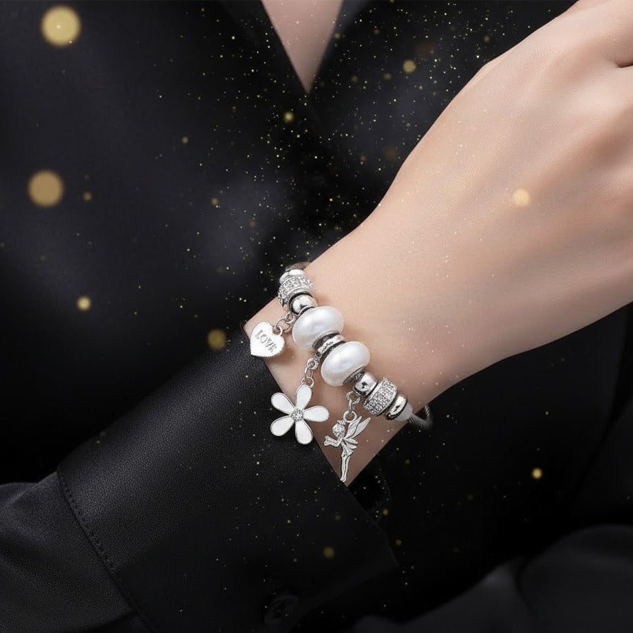 Brazalete Plateado "Talitha Silver" Flor