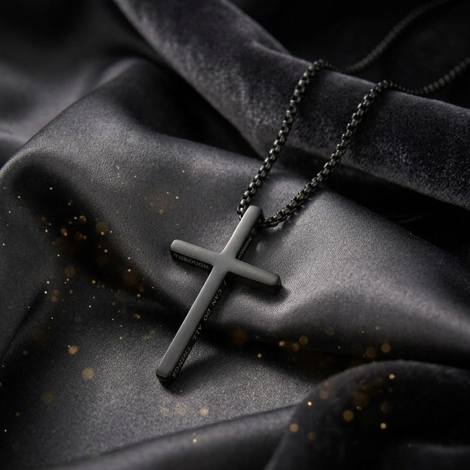 Collar Negro "Filipenses 4:13"