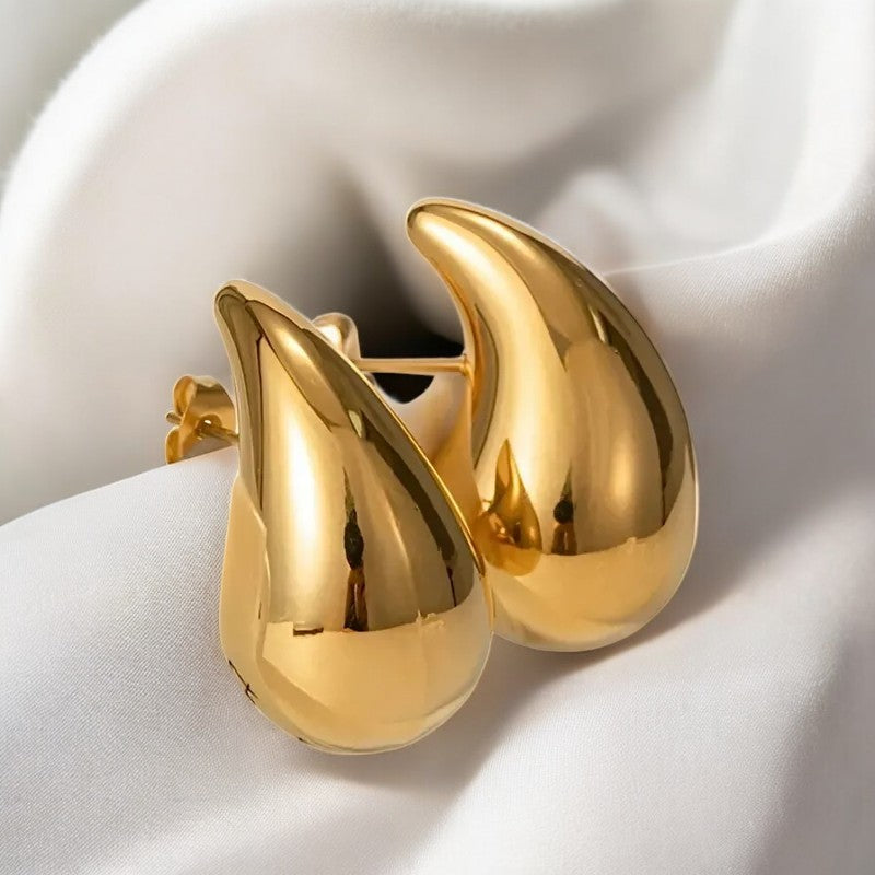 Aretes - Pendientes Caida de Gota de Oro / Golden Drop