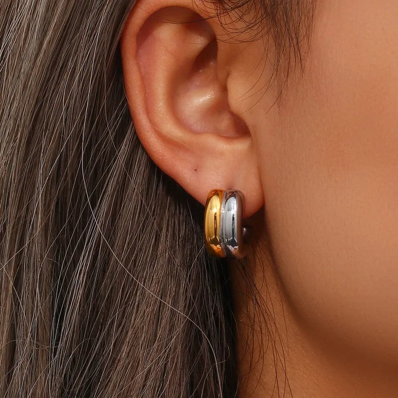 Aretes - Pendientes Doble Arco Plateado / Arch Earrings