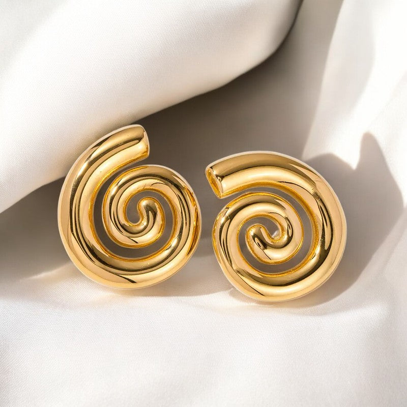 Aretes - Pendientes Caracol Dorado / Golden Snail