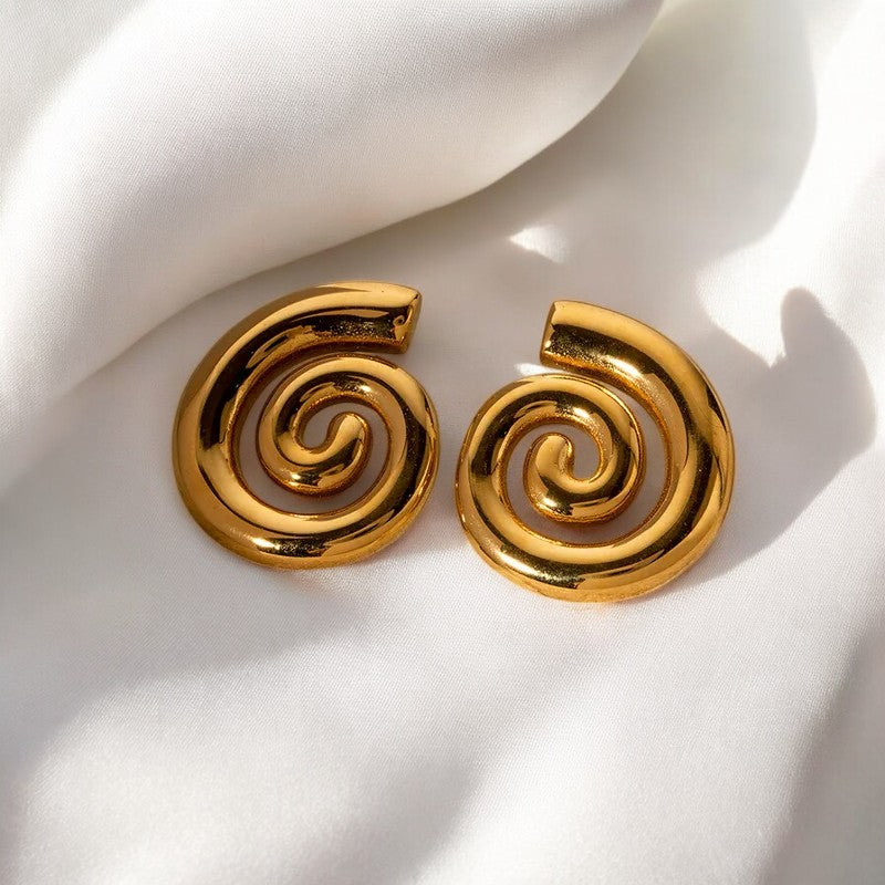 Aretes - Pendientes Caracol Dorado / Golden Snail