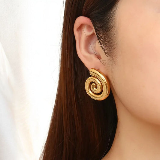Aretes - Pendientes Caracol Dorado / Golden Snail