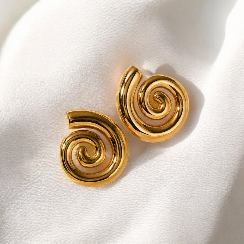 Aretes - Pendientes Caracol Dorado / Golden Snail