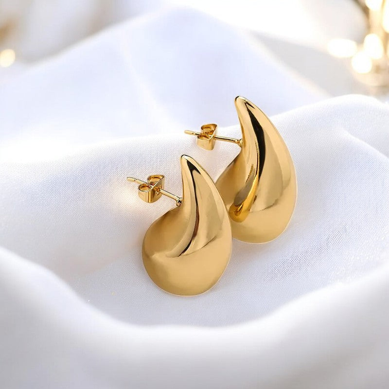 Aretes - Pendientes Caida de Gota de Oro / Golden Drop