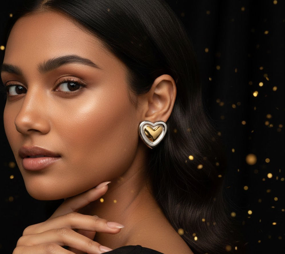 Aretes "Corazón Dual"