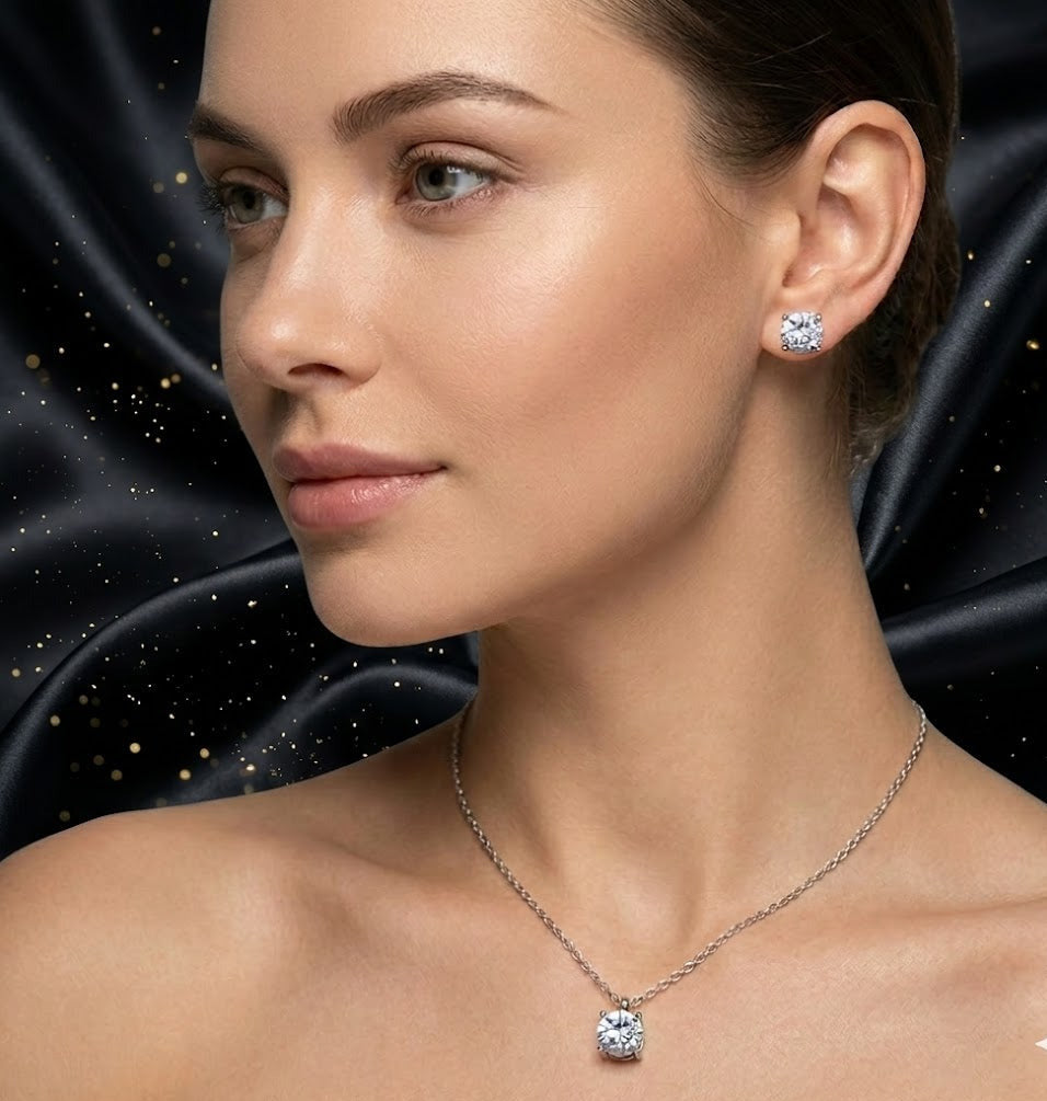 Conjunto Plateado 2 Piezas "Destello"