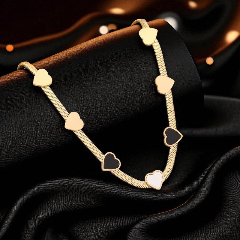 Conjunto - Collar/Aretes/Pulsera Trial Caras Corazon Dorado / Trial Faces Heart