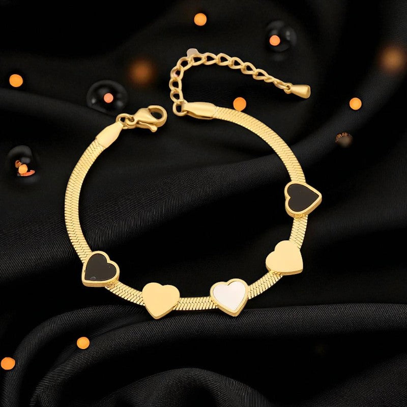 Conjunto - Collar/Aretes/Pulsera Trial Caras Corazon Dorado / Trial Faces Heart