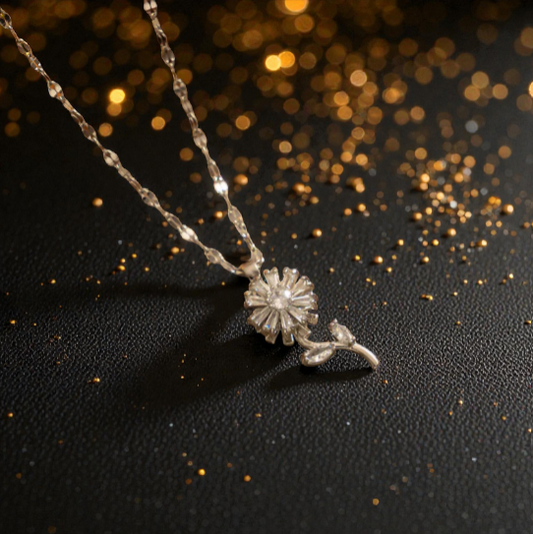 Collar "Florecer Plateado"