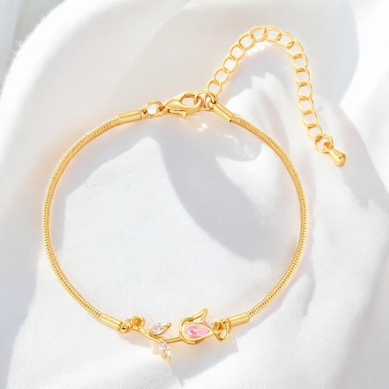 Pulsera Tulipan Dorado - Rosa / Golden - Pink Tulip