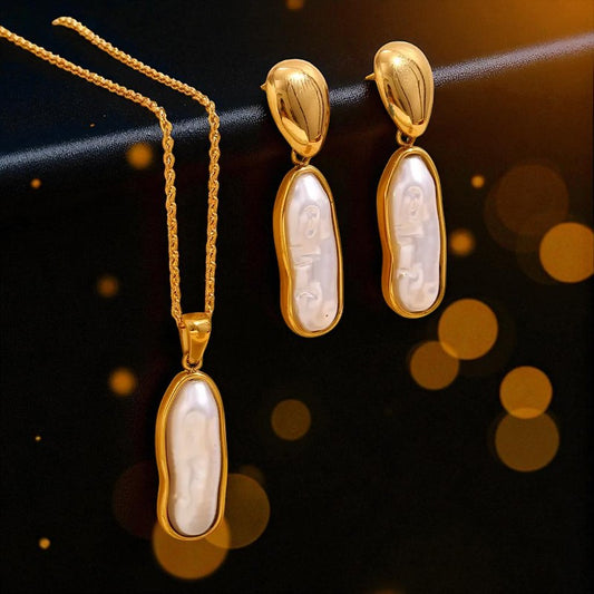 Conjunto - Collar/Aretes Derrame de Gloria Dorado / Outpouring of Glory