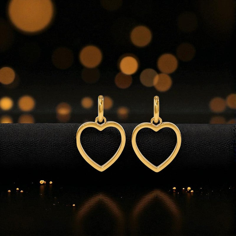 Conjunto - Collar/Aretes Hermoso y Gran Corazon Especial Dorado / Beautiful and Big Special Heart