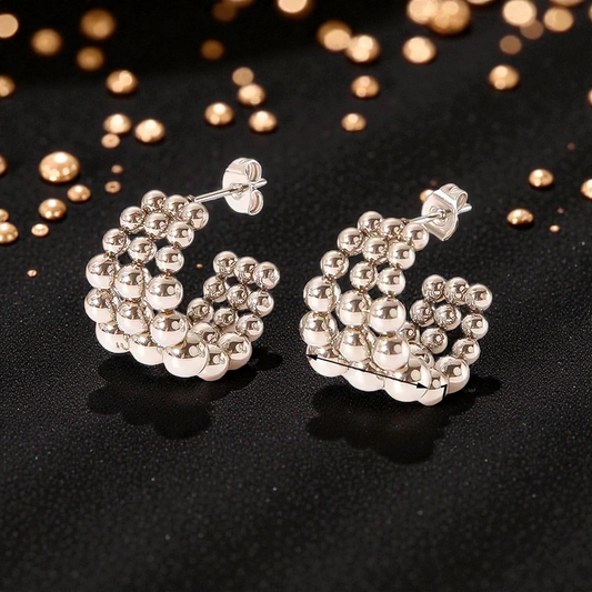 Aretes Triada Plateada