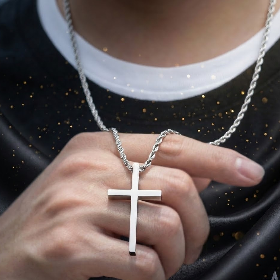 Collar Cruz Plateada