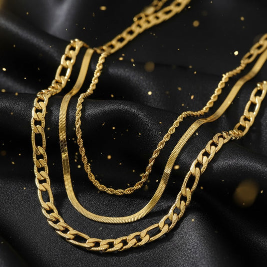 Set de 3 Collares Dorados "Golden Layering"