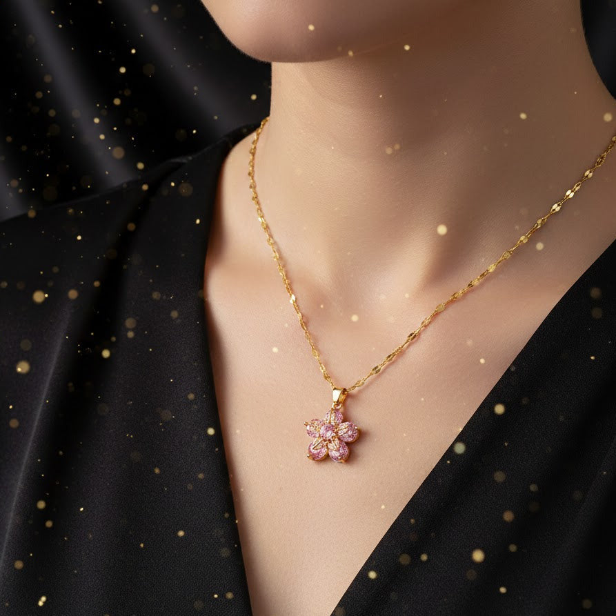 Colar Dorado "Cerezo en Flor"