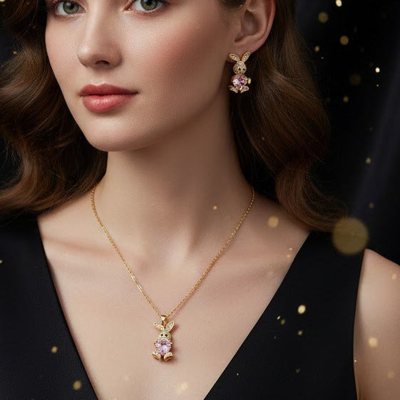Conjunto Dorado 2 piezas "Pink Bunny Love"
