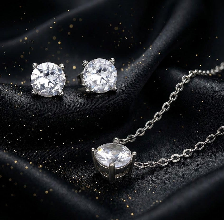 Conjunto Plateado 2 Piezas "Destello"