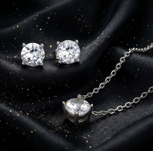 Conjunto Plateado 2 Piezas "Destello"