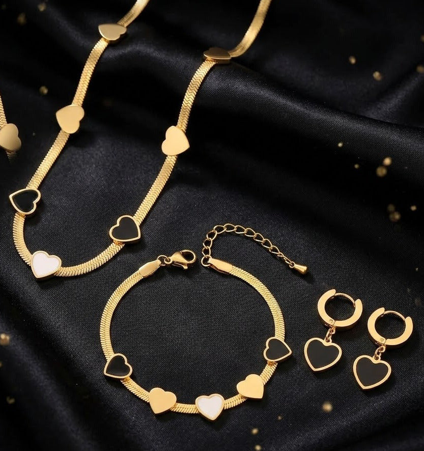 Conjunto Dorado 3 Piezas "Corazon Fidelidad"