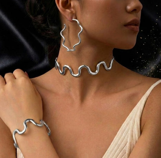 Conjunto Plateado de 3 piezas "Sendas"