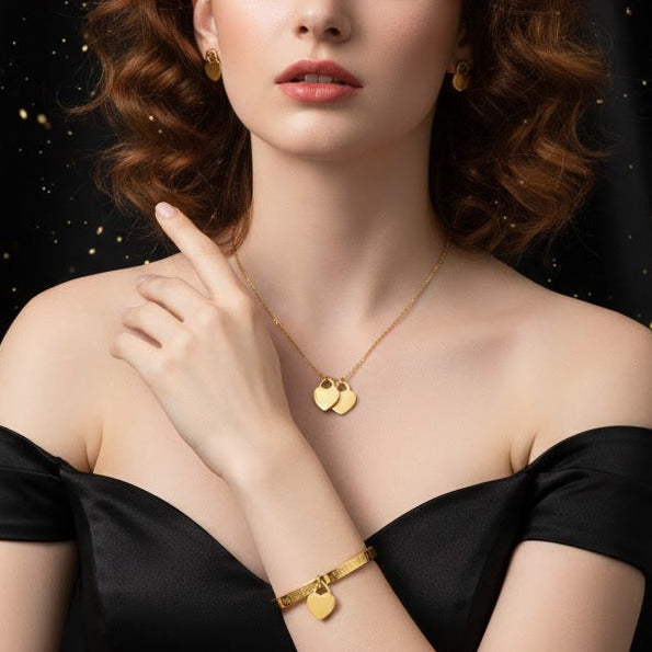 Conjunto Dorado de 3 Piezas "Latidos"