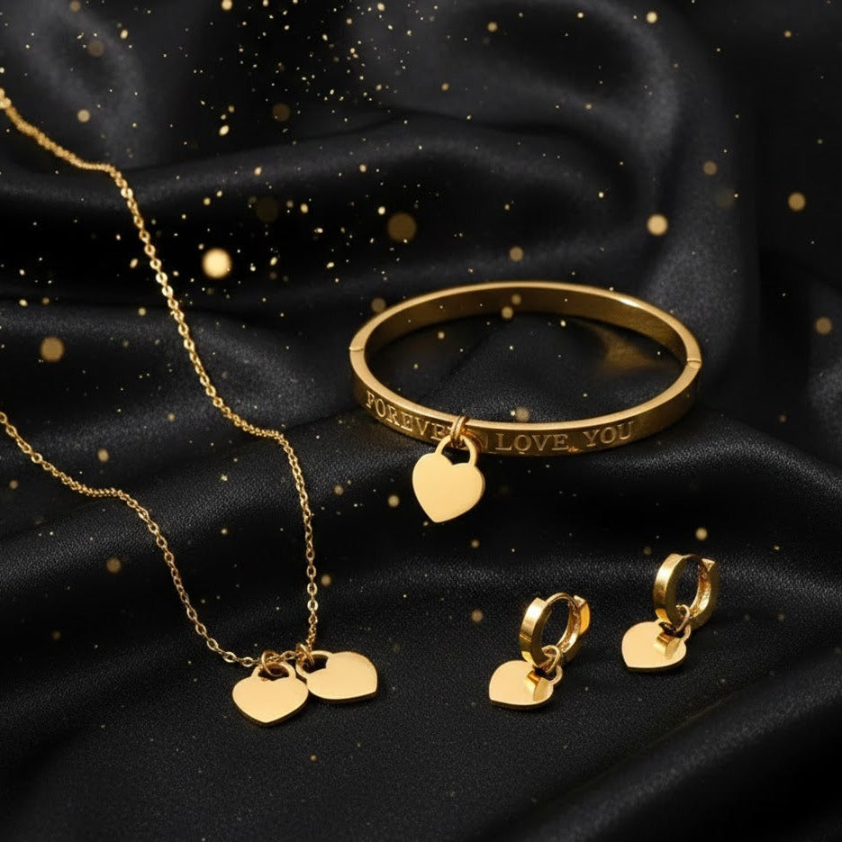 Conjunto Dorado de 3 Piezas "Latidos"