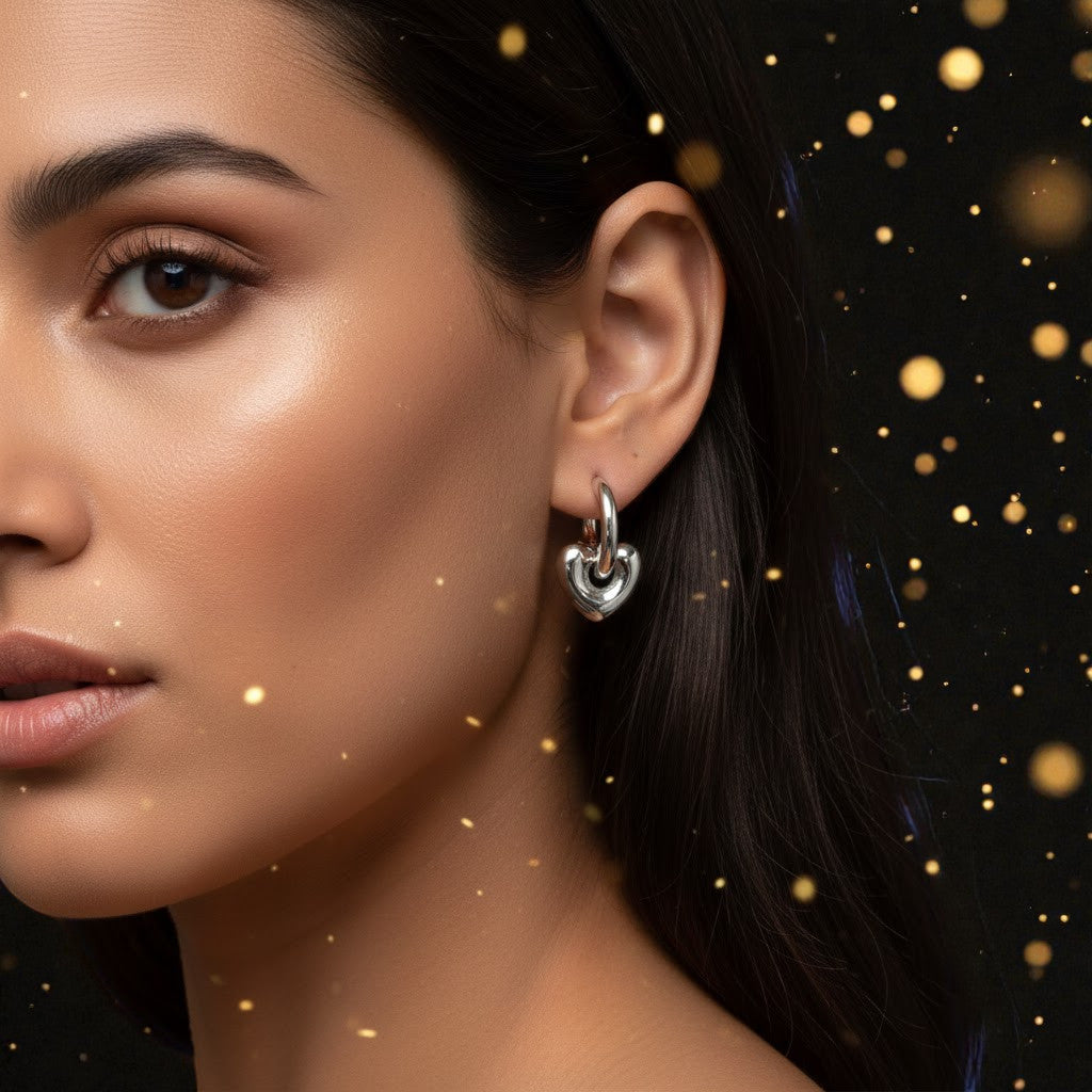 Arete Plateado "Latido"