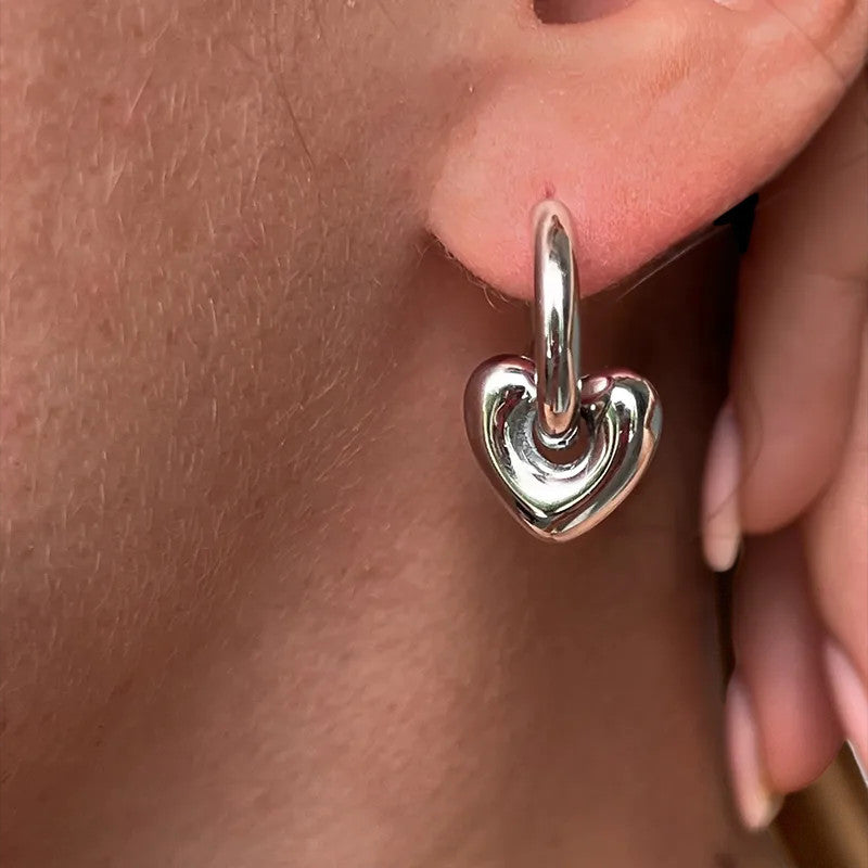 Arete Plateado "Latido"