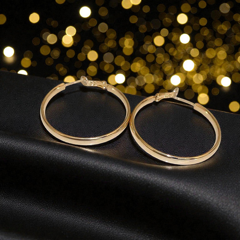 Arracadas de Aro "Essential Gold" de Tubo Grueso 30mm