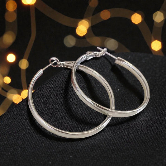 Arracadas de Aro "Essential Silver" de Tubo Grueso 50m