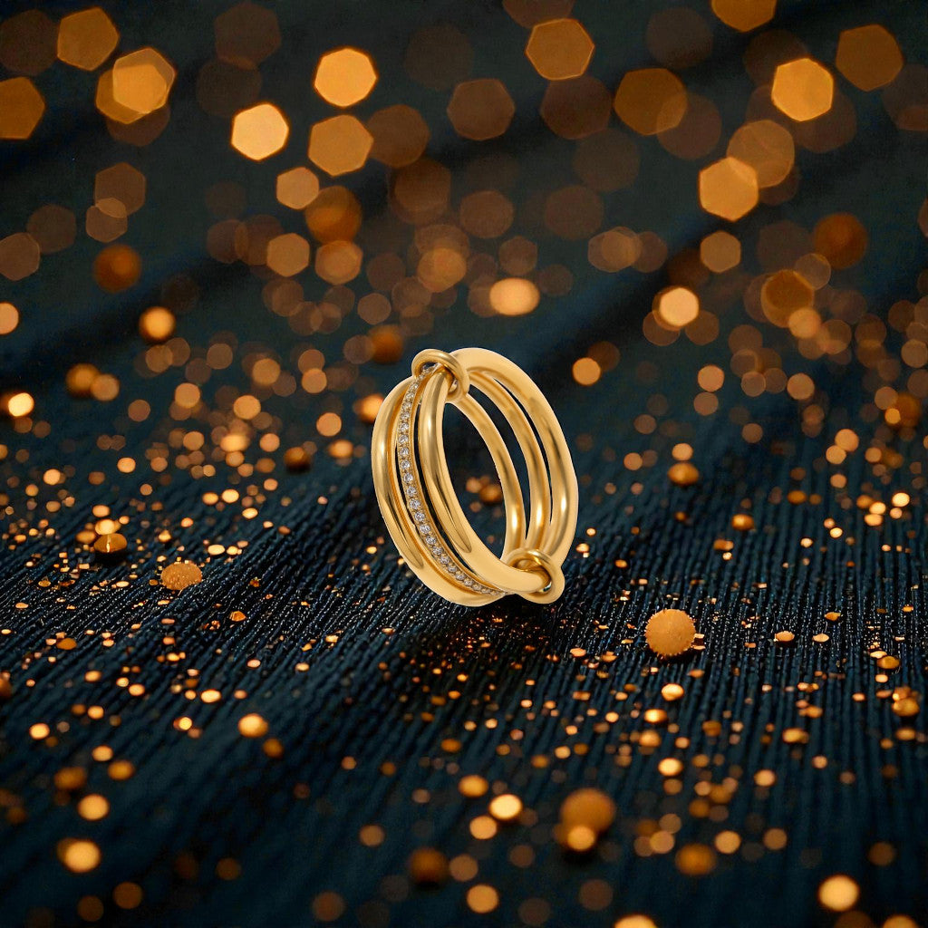 Anillo Dorado "Herencia" de 3 capas