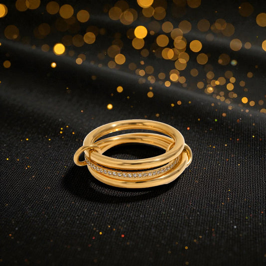 Anillo Dorado "Herencia" de 3 capas