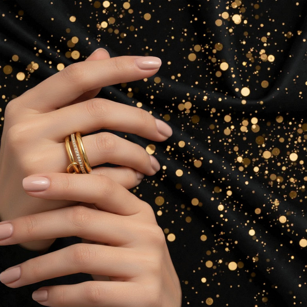 Anillo Dorado "Herencia" de 3 capas