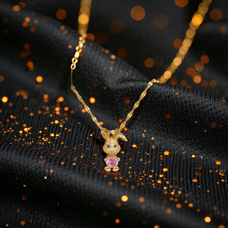 Collar Dorado "Bunny Pink"