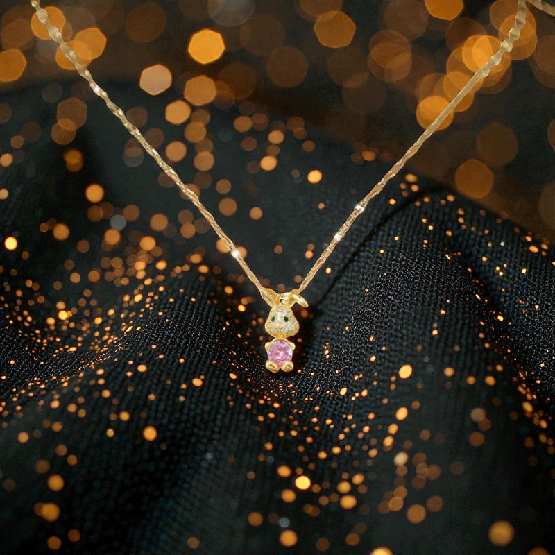 Collar Dorado "Bunny Pink"
