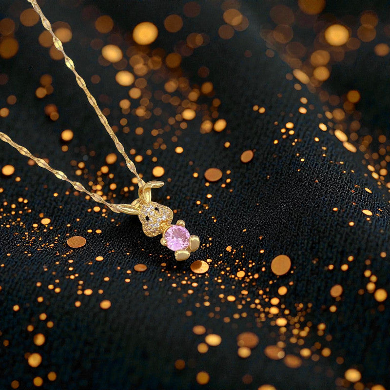 Collar Dorado "Bunny Pink"