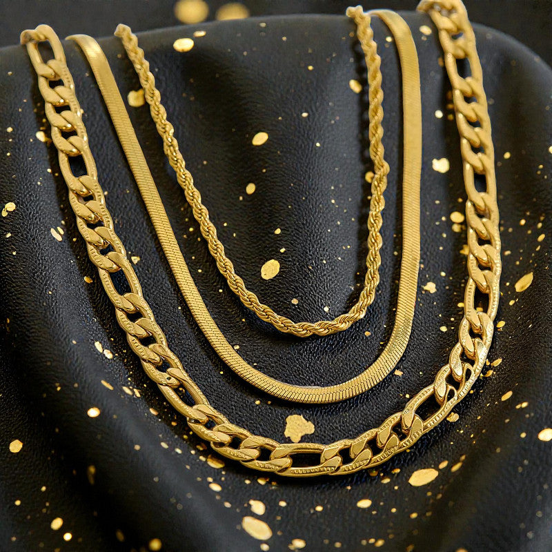 Set de 3 Collares Dorados "Golden Layering"