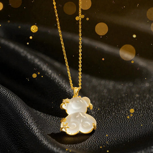 Collar Dorado "Osito Translucido"